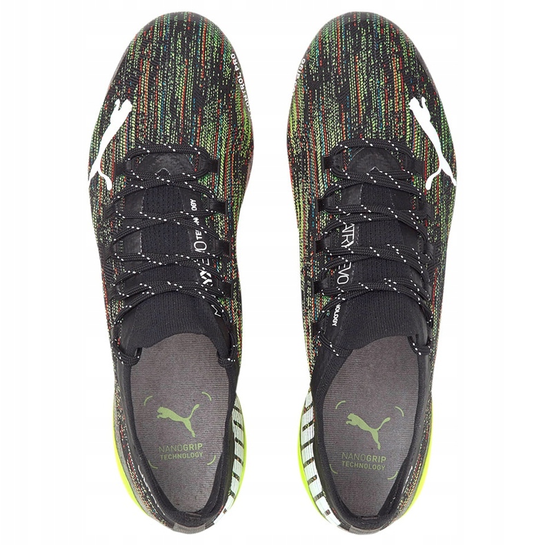 Chuteiras Puma Ultra 1.2 Fg Ag preto-verde-vermelho 106299 02 1
