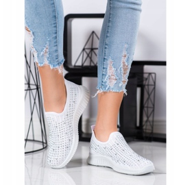 SHELOVET Slipons com cristais branco 1 SHELOVET Slipons com cristais branco 1