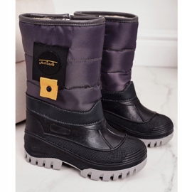 Apawwa Botas de neve infantis aquecidas com pele cinza-rubi roxo multicolorido 1