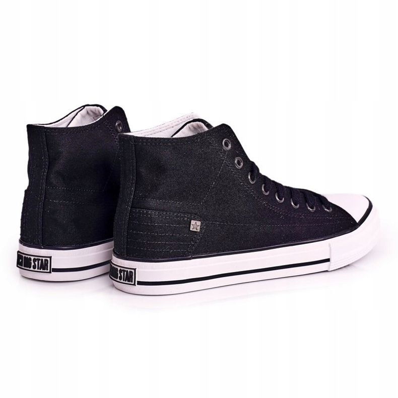Tênis de cano alto masculino clássico Big Star DD174249 preto 1
