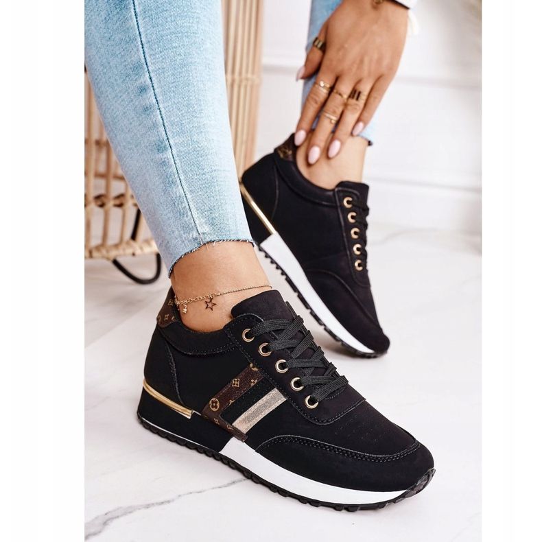 Sapatos esportivos femininos, tênis, estilo de vida preto 2