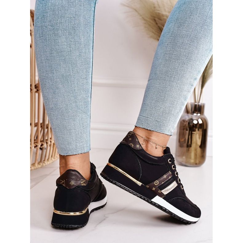 Sapatos esportivos femininos, tênis, estilo de vida preto 1