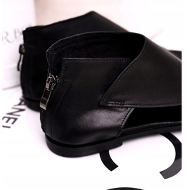 Nicole Sandálias lisas de couro feminino pretas Natalie preto 2