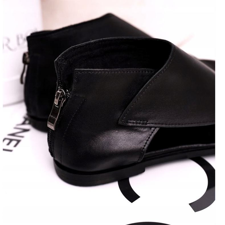 Nicole Sandálias lisas de couro feminino pretas Natalie preto 2