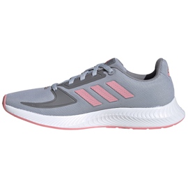 Sapatos infantis Adidas Runfalcon 2.0 K cinza-rosa FY9497 1