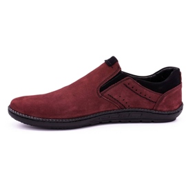 Polbut Sapatos masculinos deslizantes 401 bordô vermelho 1