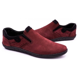 Polbut Sapatos masculinos deslizantes 401 bordô vermelho 5