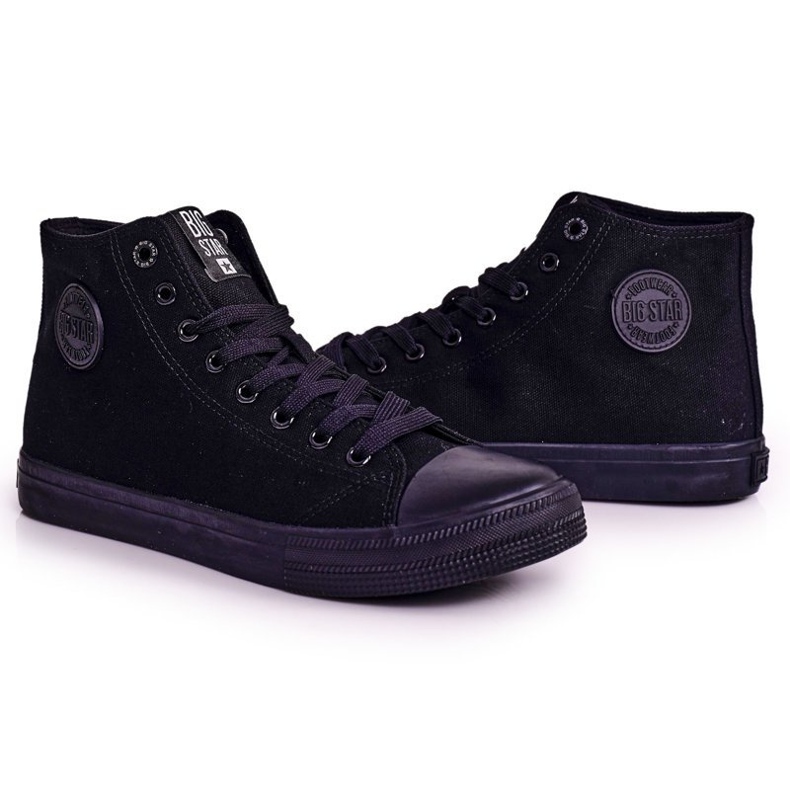 Tênis de cano alto clássico masculino Big Star FF174550 preto 1