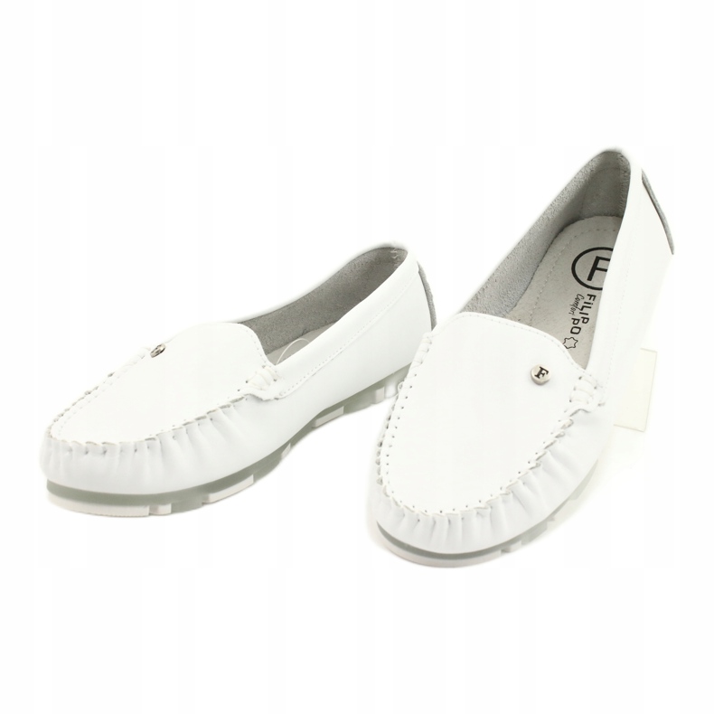 Mocassim feminino de couro Filippo DP2037 branco 2