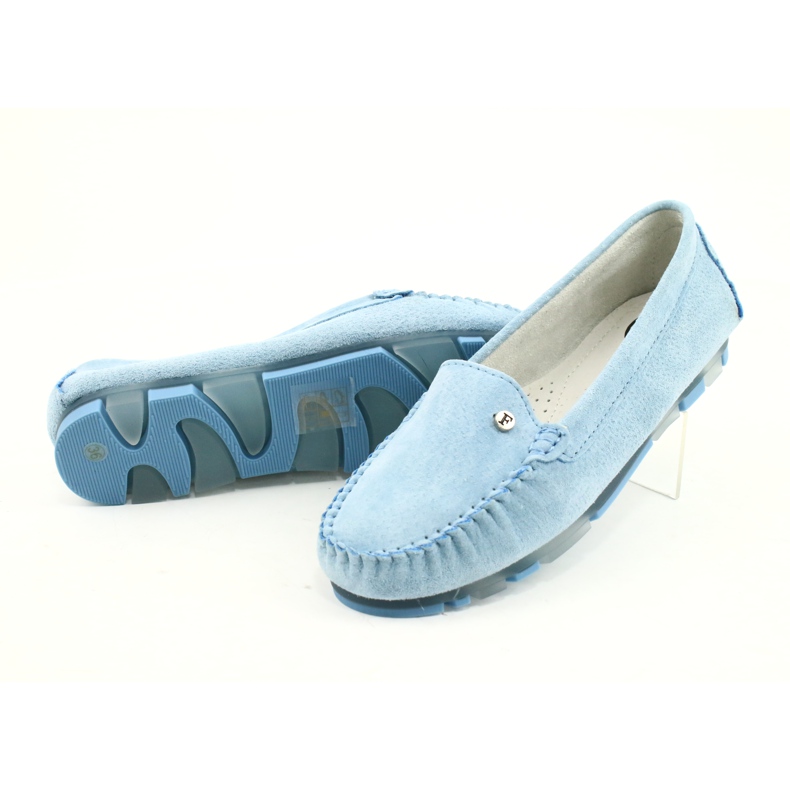 Mocassim feminino de couro Filippo DP2037 / 22 azul 4