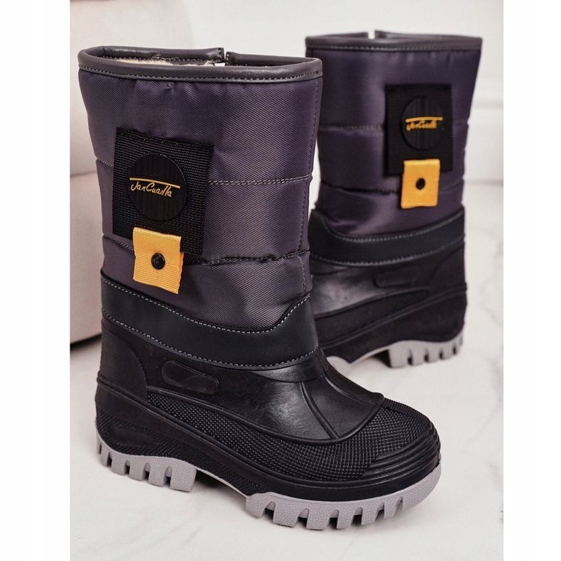 Apawwa Botas de neve infantis aquecidas com pele cinza-rubi roxo multicolorido 2