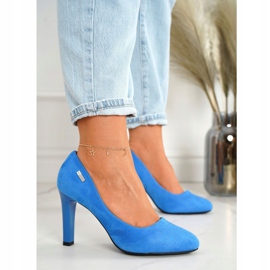 PJ1 Classic Pumps On A Heel Suede Blue Eliana azul 1