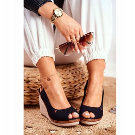 PS1 Sandálias Tommy Black Braided Wedge preto 1