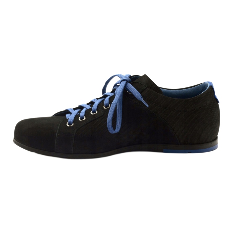 Sapatos esportivos masculinos negros Pilpol C191 preto azul 2