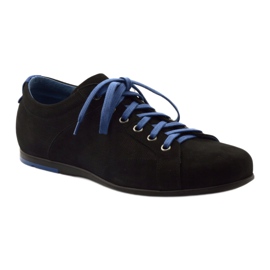 Sapatos esportivos masculinos negros Pilpol C191 preto azul 1