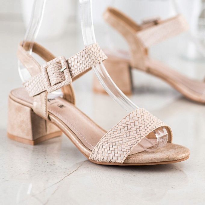 Kylie Sandálias de salto alto trançadas marrom 1