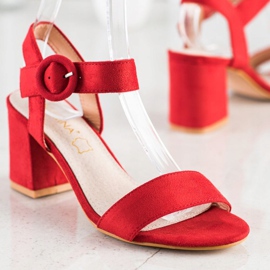 Sabatina Sandálias Vermelhas Com Fivela vermelho 1