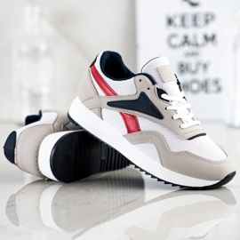 SHELOVET Calçados Esportivos Com Malha branco vermelho cinza 1