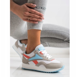 SHELOVET Calçados Esportivos Com Malha branco azul laranja cinza 1