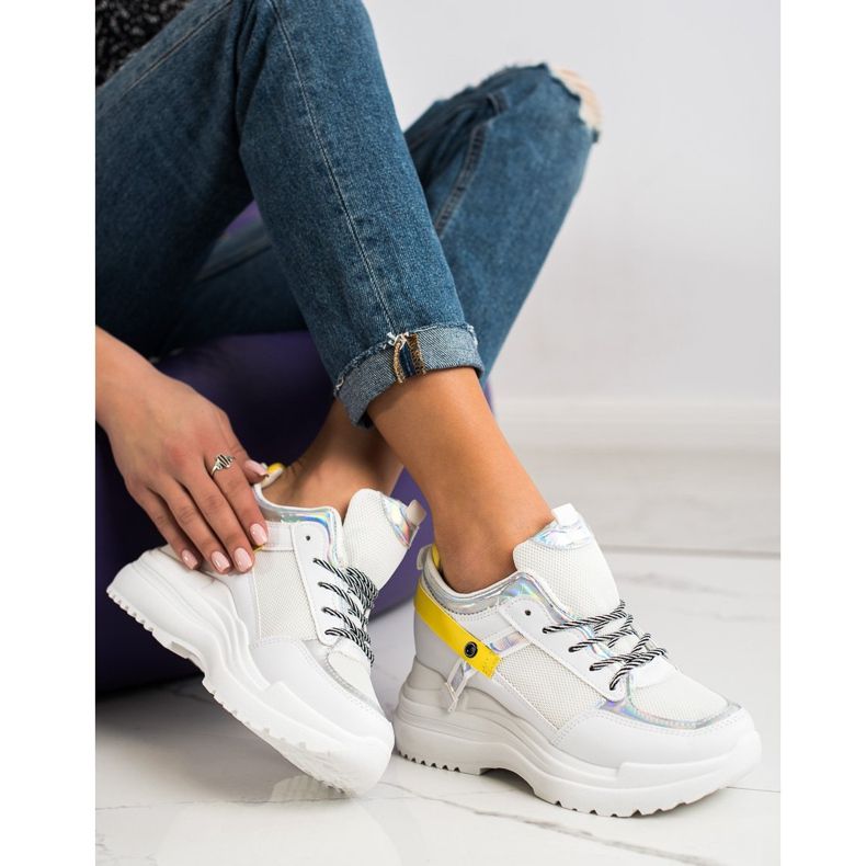 Marquiz Tênis de cunha branco 1