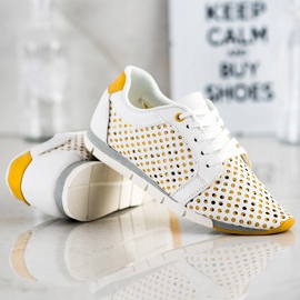 Kylie Tênis Openwork Branco e Amarelo 2
