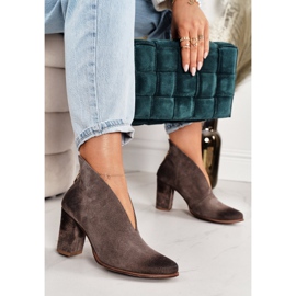 Exquisite Botas de camurça em um poste com um cappuccino 1231 de corte requintado marrom 2