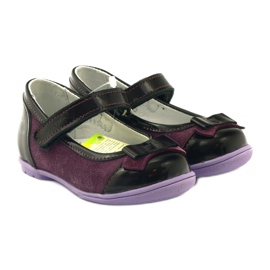 Bailarinas de couro cor de vinho com laço RenBut vermelho 4