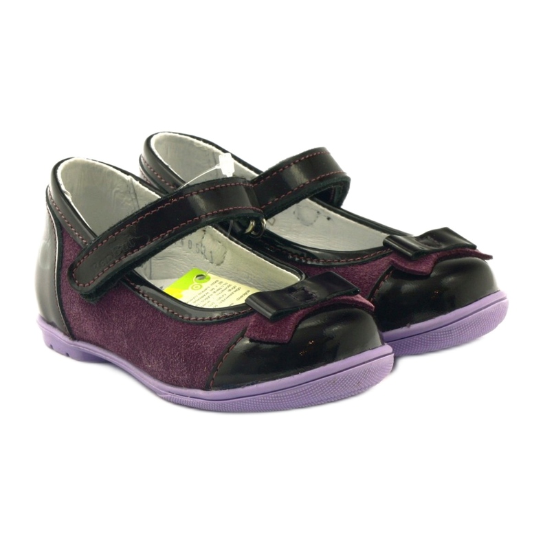 Bailarinas de couro cor de vinho com laço RenBut vermelho 4