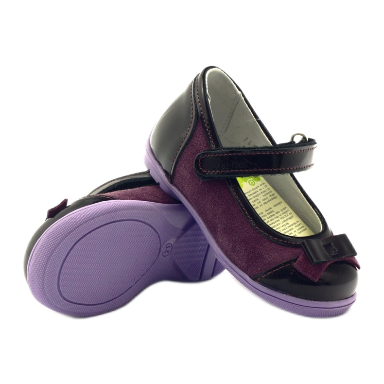 Bailarinas de couro cor de vinho com laço RenBut vermelho 3