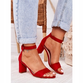 EVE Sandálias com salto em camurça vermelha Lexi feminino vermelho 2