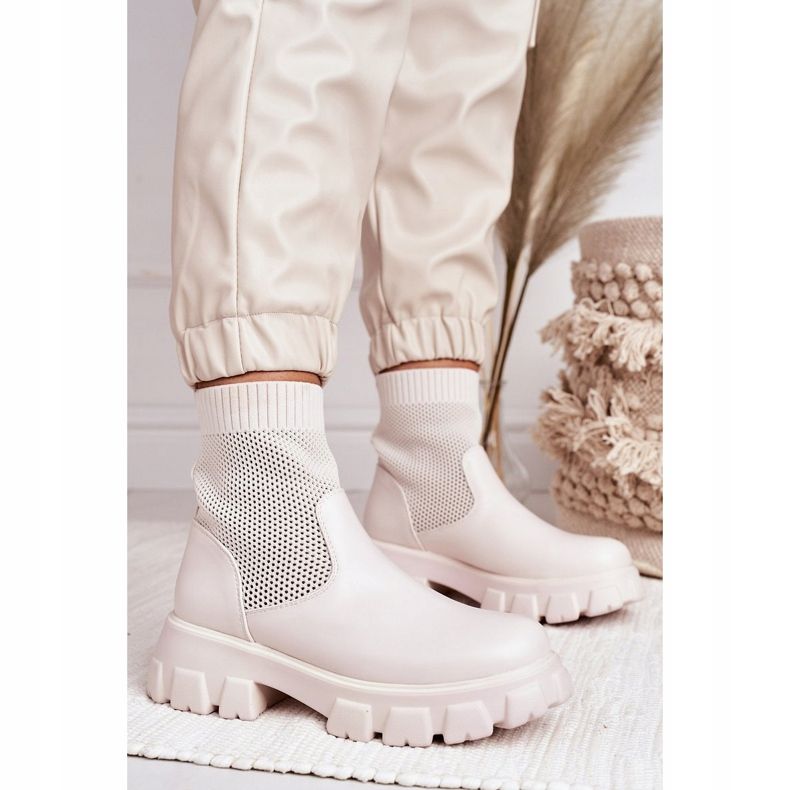Meias Femininas Botas Workers White Stormy branco 2
