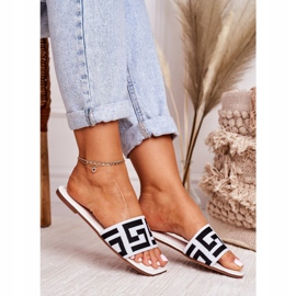 Chinelos Clássicos Femininos Branco Melinda preto 2