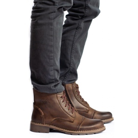 Mario Pala Botas masculinas com pele 312 marrom 1