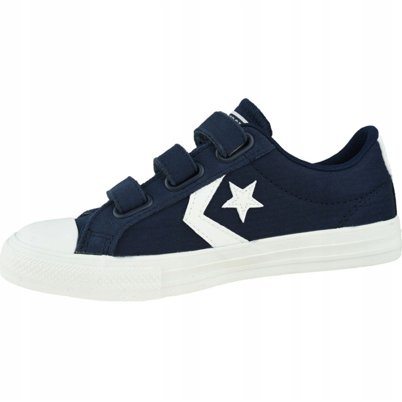 Tênis Converse Star Player Low Kids 667547C branco azul marinho 1