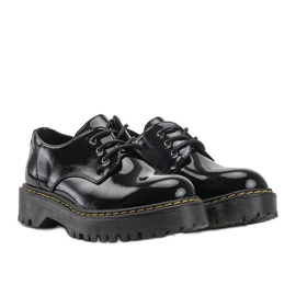 Botas envernizadas pretas envernizadas, botas Marilyn preto 1