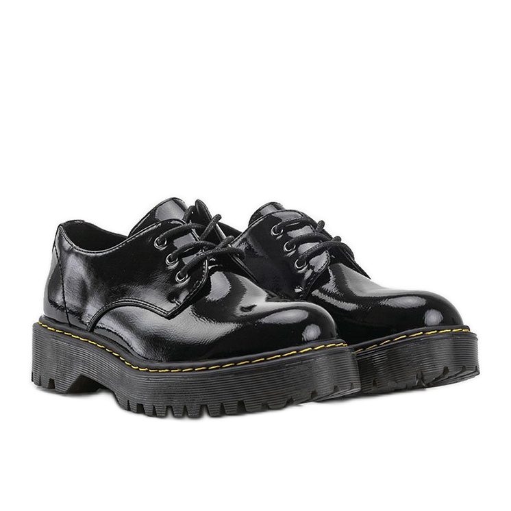 Botas envernizadas pretas envernizadas, botas Marilyn preto 1