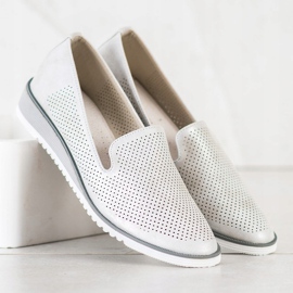 Goodin Senhores de couro a céu aberto prata cinza 2