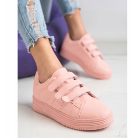 SHELOVET Tênis de velcro da moda rosa 1