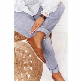 Bailarinas de couro feminino Maciejka vermelho 01930-52 castanho 1