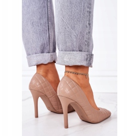 PS1 Elegantes estiletes acolchoados marrom brilhante Rosanna 1