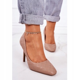 PS1 Elegantes estiletes acolchoados marrom brilhante Rosanna 2