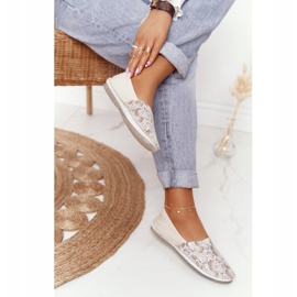 Feminino Couro Maciejka Ballerinas Beige-Gold 01930-81 bege dourado 1