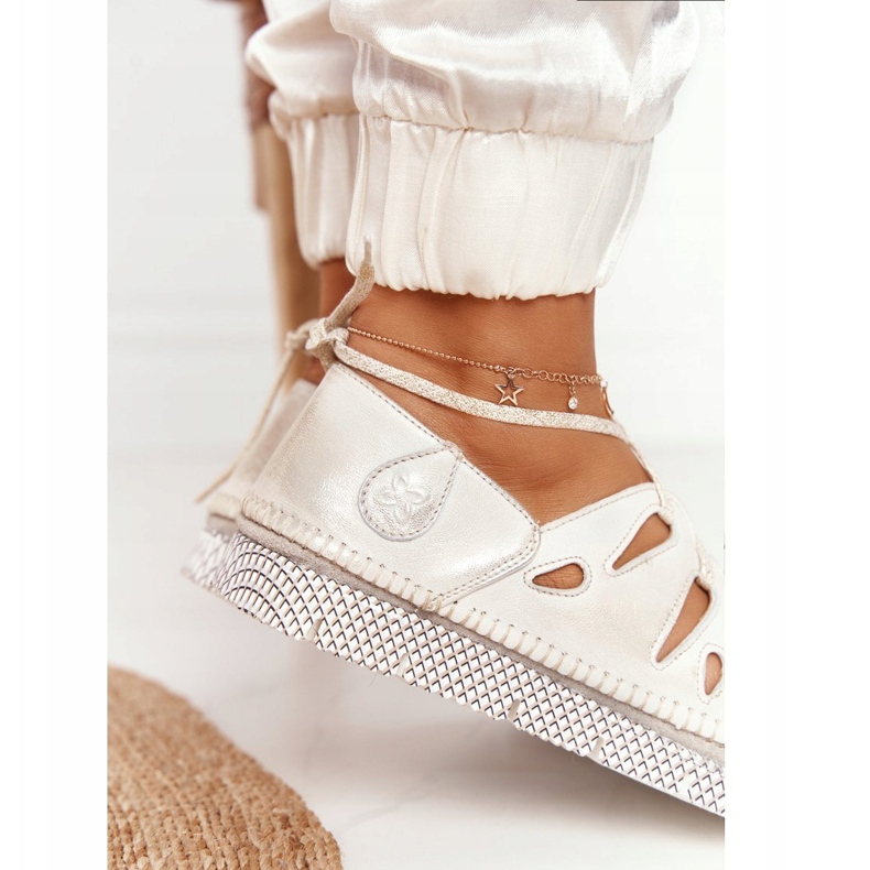 Sapatos femininos de couro Maciejka Beige-Gold 04449-25 bege dourado 1