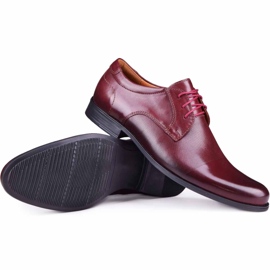 Kampol Sapatos formais masculinos 344/17 / D3 bordô vermelho 1