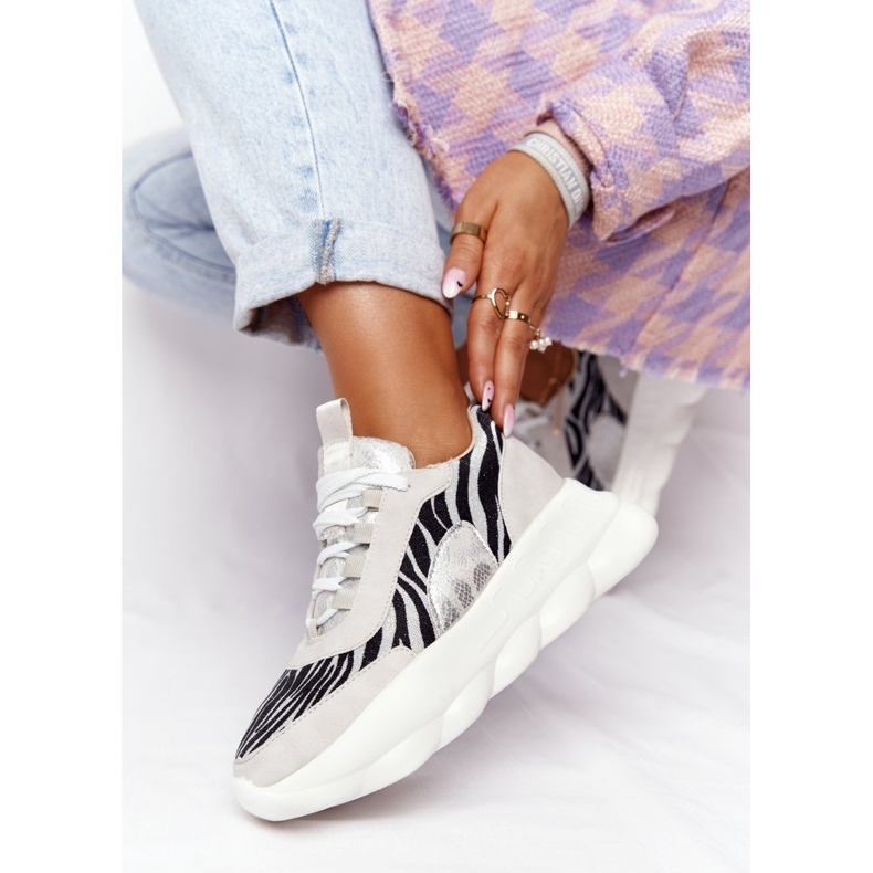 Calçados Esportivos Femininos Lu Boo Sola Grossa Cinza Prove! 2