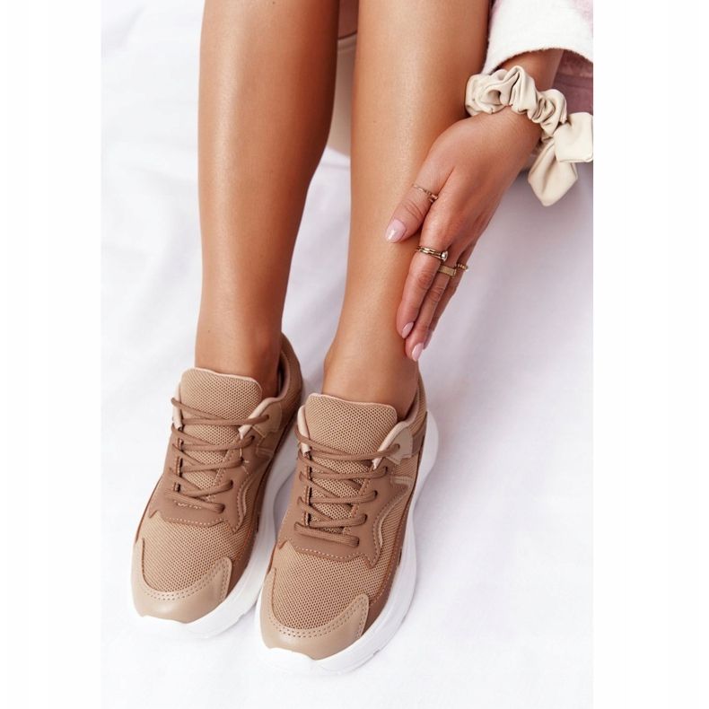 FB2 Tênis feminino com sola grande marrom claro Delusion 1