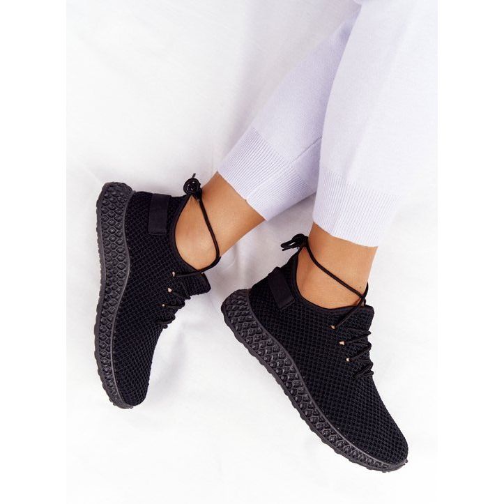 PS1 Sapatos esportivos femininos slip-on preta fugir preto 2