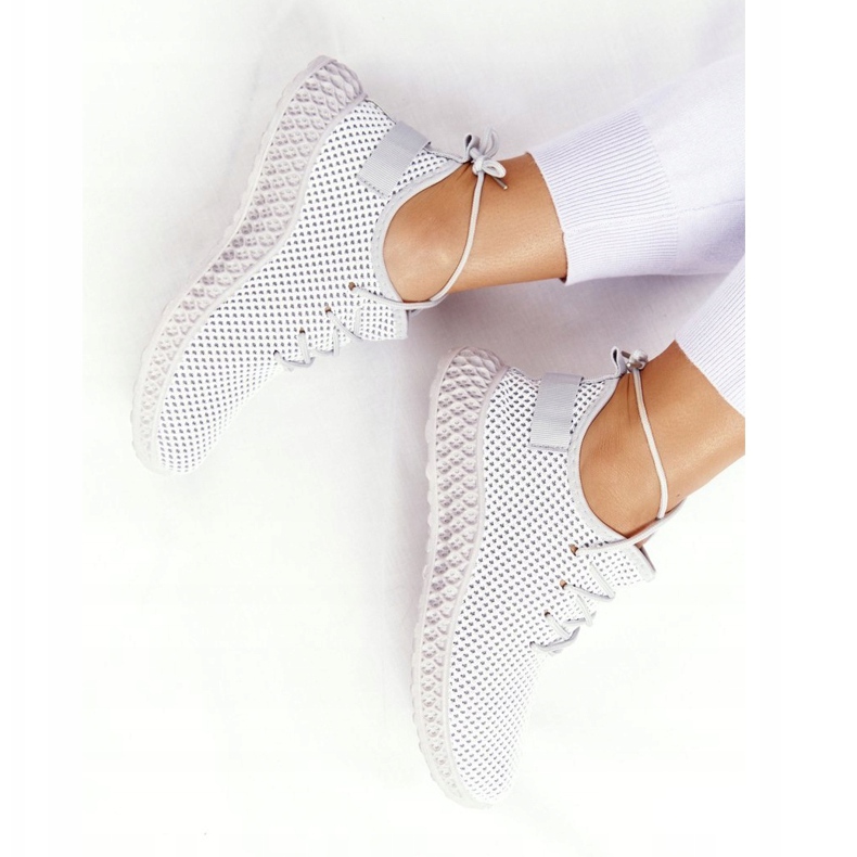 PS1 Sapatos esportivos femininos Slip-on cinza fugir 2