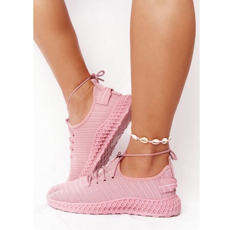 PS1 Sapatos esportivos femininos slip-on rosa faça isso 1