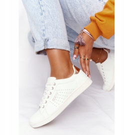 Tênis de couro feminino Big Star DD274583 White-Copper branco dourado 2